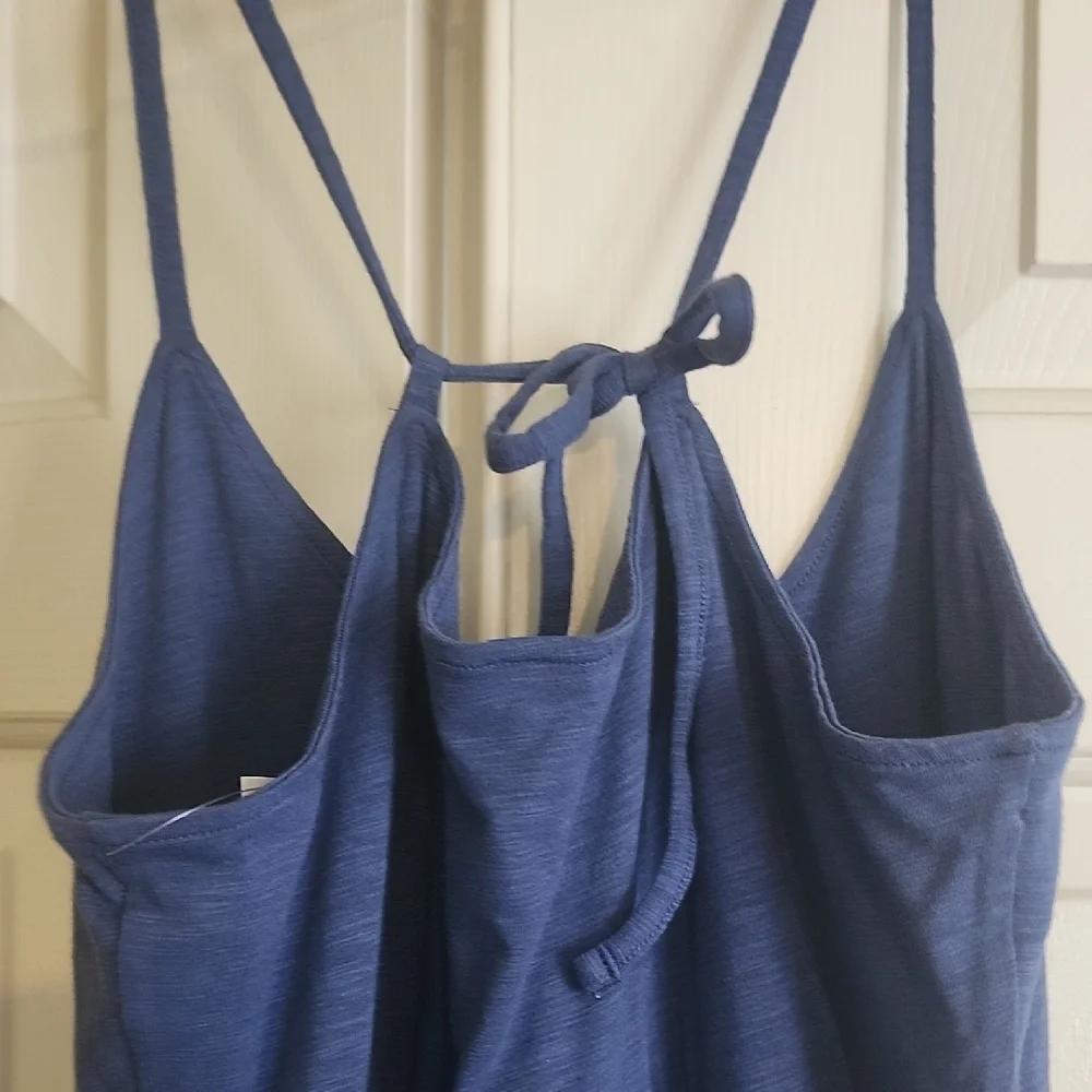 Old Navy Navy Blue Tiered Midi Dress - Picture 3 of 5
